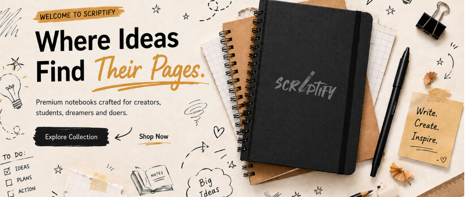 front page scriptify design
